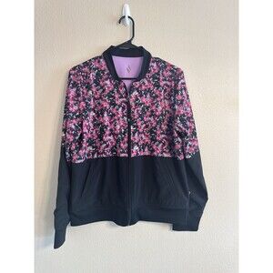 Skechers Purple Black Pink Women's Reversible Floral Jacket Size M